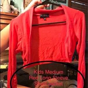 Red kids dress short sweater